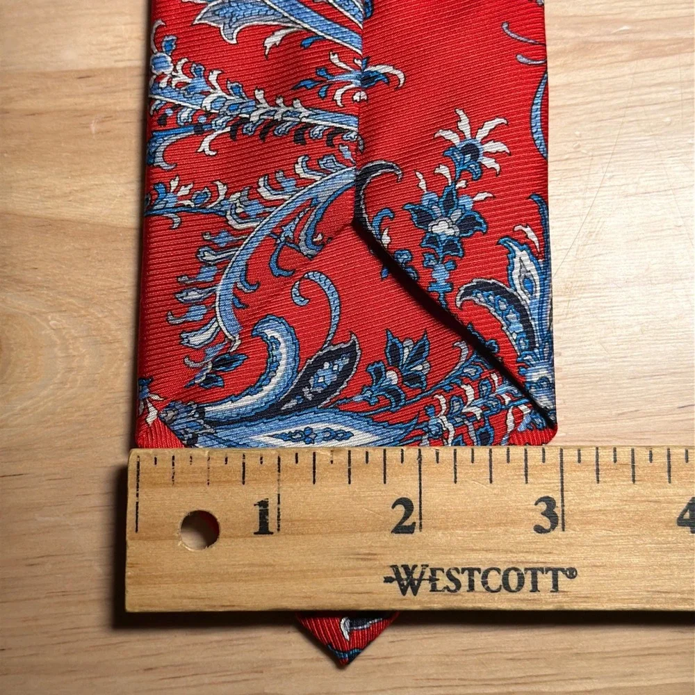 Jos. A. Bank Reserve Tie Mens OS Red Floral Paisley Silk Luxury Necktie Office
